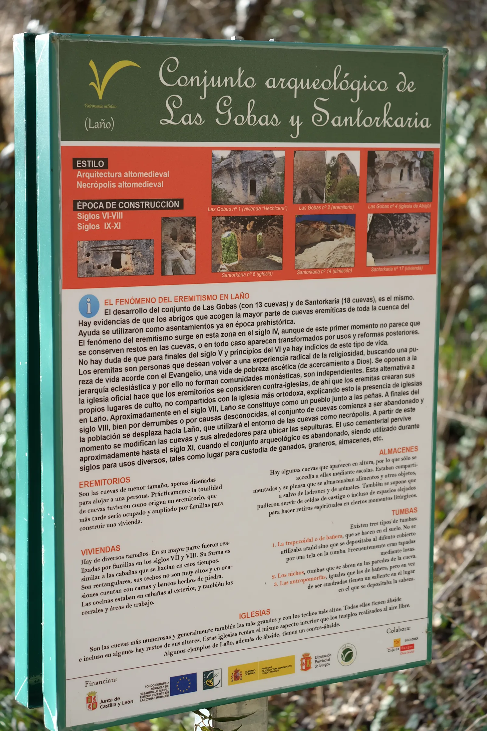 Cartel informativo que encontraremos en el camino